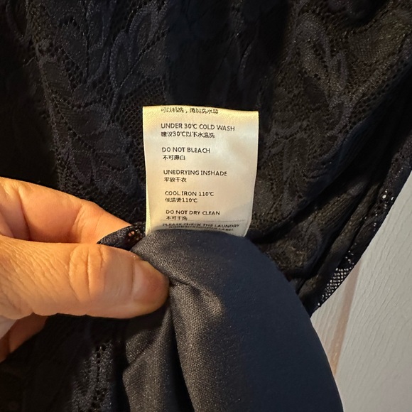 🎉3xHP🎉 🆕 Miusol Ruffle Trim Lace Cocktail Dress - Navy Blue - Size L (8/10) - Picture 10 of 15